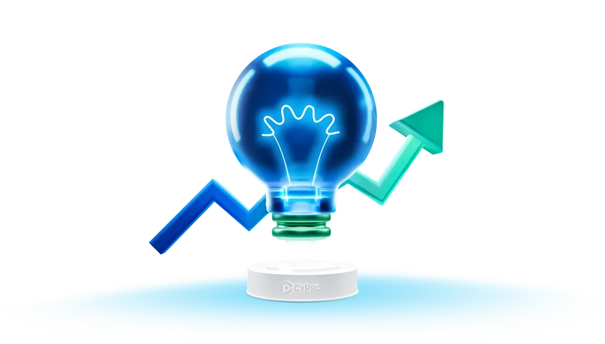 3D illustration of an idea driving security strategy