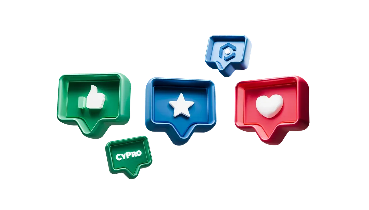 3D illustration of positive client feedback icons