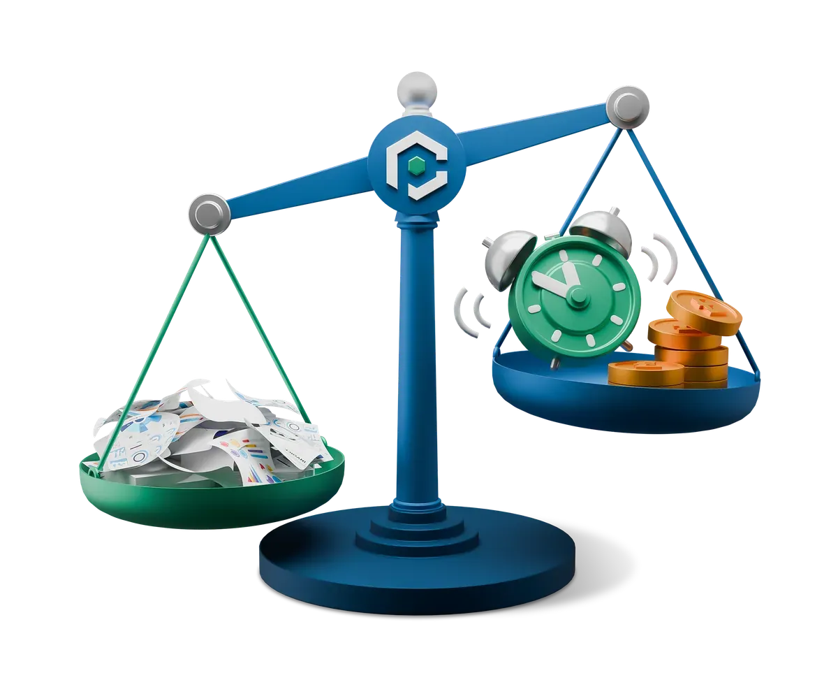 3D illustration of compliance scales