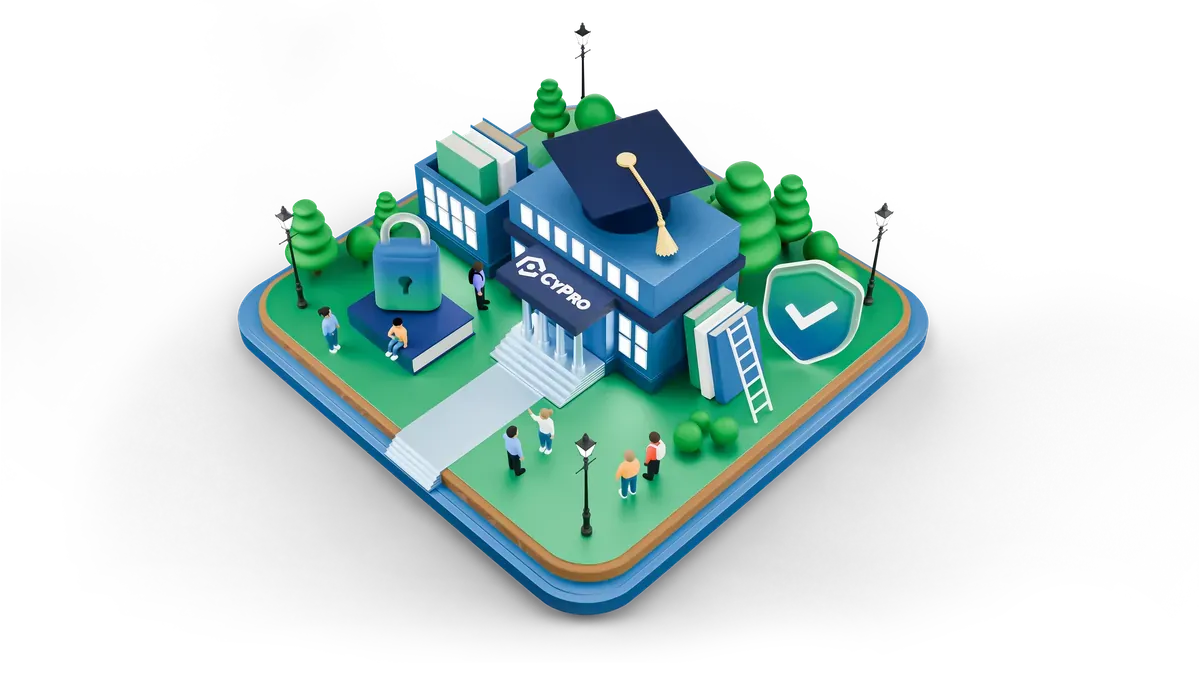3D illustration of a university campus