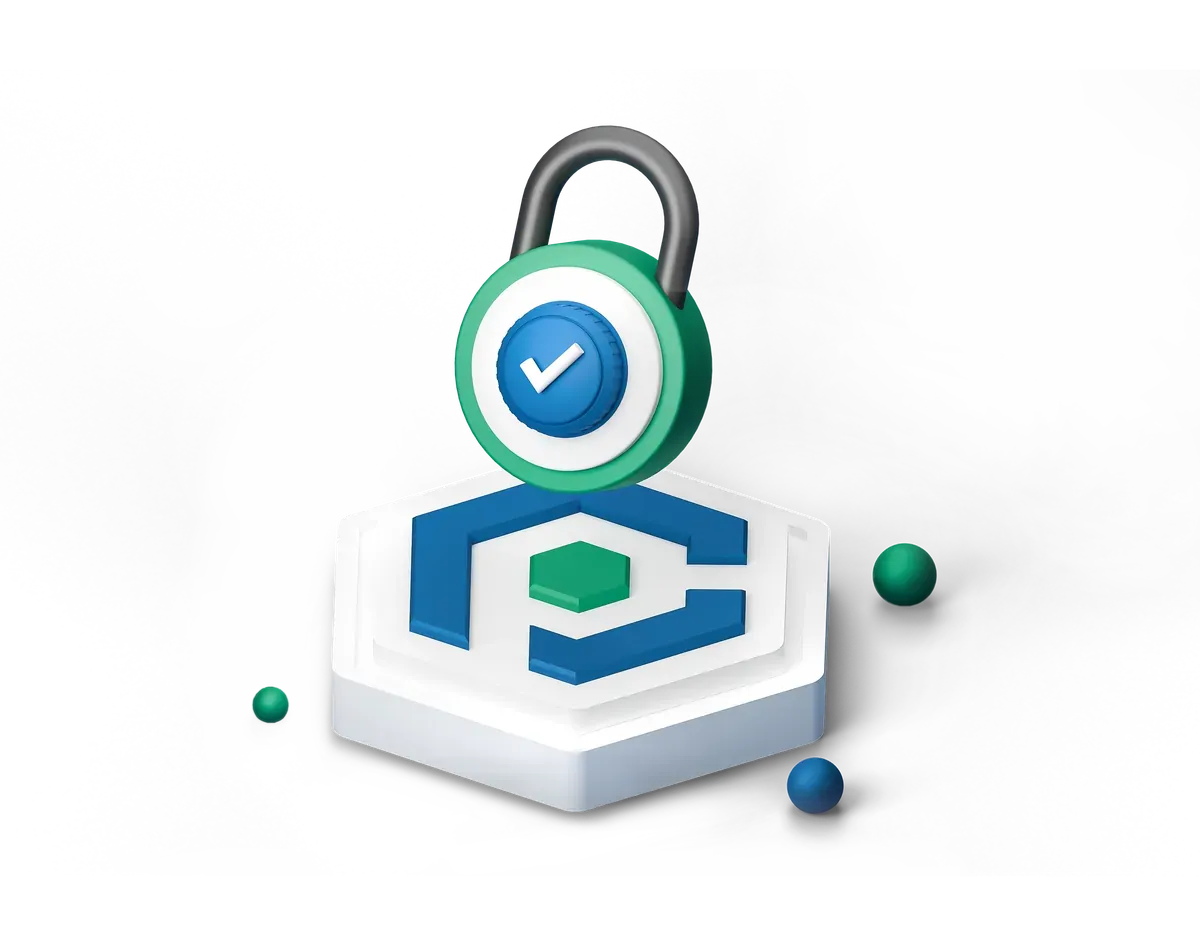 3D illustration of layered cyber security protection