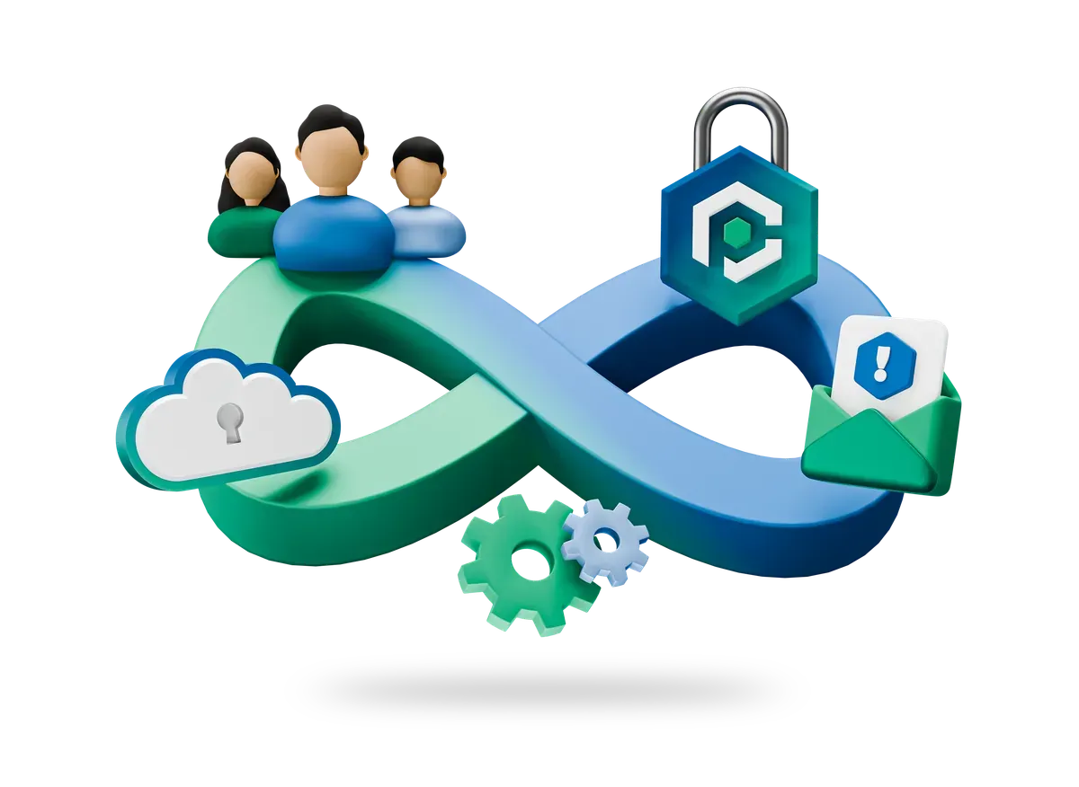 3D illustration of cyber security delivered as a service