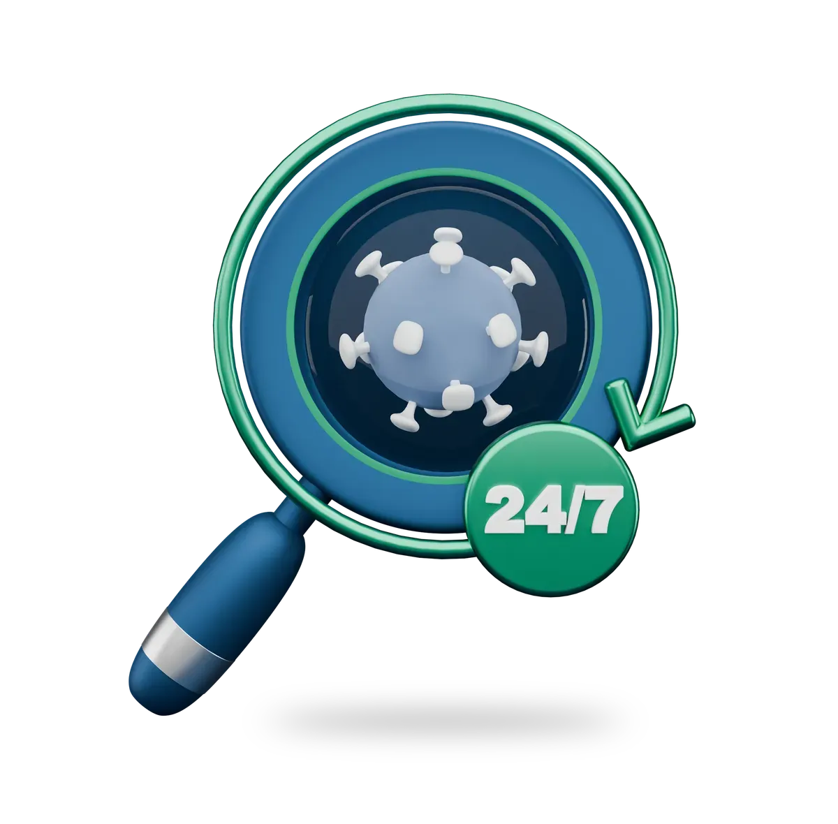 3D illustration of 24/7 security monitoring coverage