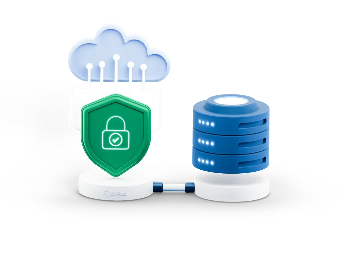 3D illustration of secure technology, representing sending an enquiry